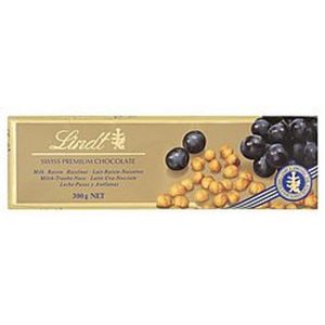 LINDT TABLET GOLD MILK RAISIN HAZELNUT 370 GRS.