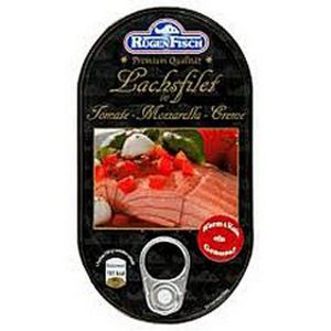 RUGEN FISCH SALMON EN SALSA DE TOMATE Y MUZ 200 GR