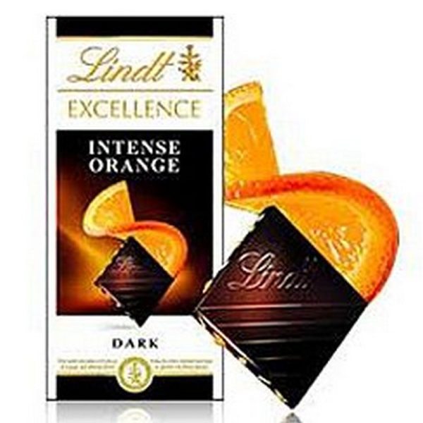 LINDT EXCELLENCE ORANGE INTENSE 100 GRS.