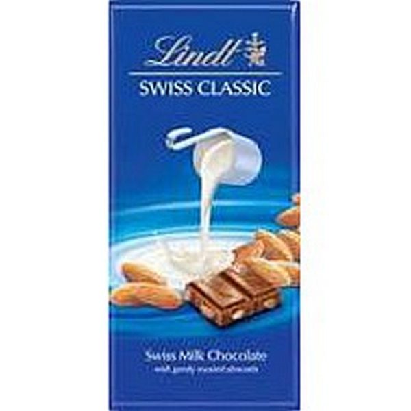 LINDT SWISS CLASSIC MILK ALMONDS 100 GRS.