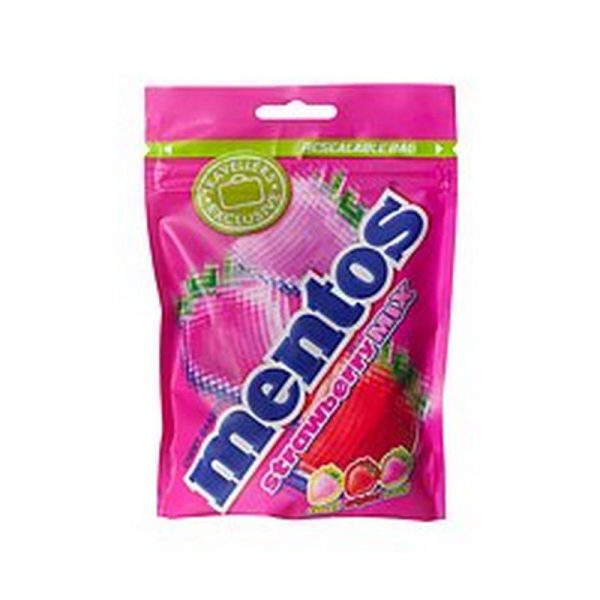 MENTOS POUCH STRAWBERRY 175 GR