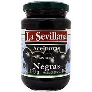 LA SEVILLANA ACEITUNA NEGRAS S/HUESO FRASCO 150 GR