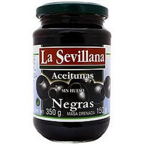 LA SEVILLANA ACEITUNA NEGRAS S/HUESO FRASCO 150 GR