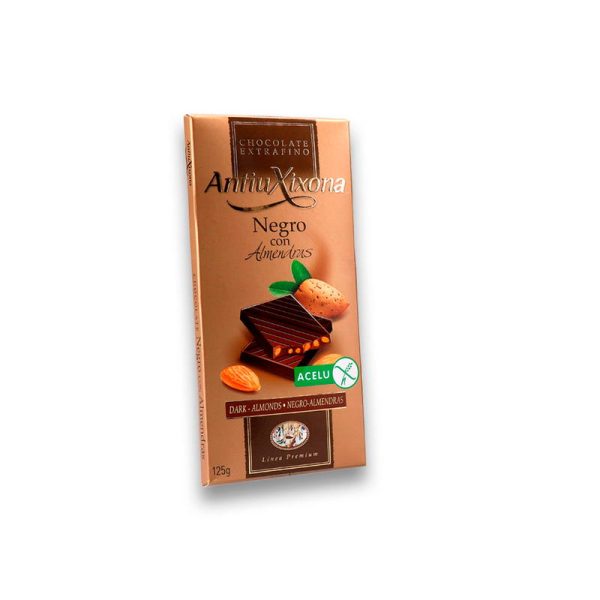 ANTIUXIXONA TABLETA CH.NEGRO C/ALMENDRA 125 GR.