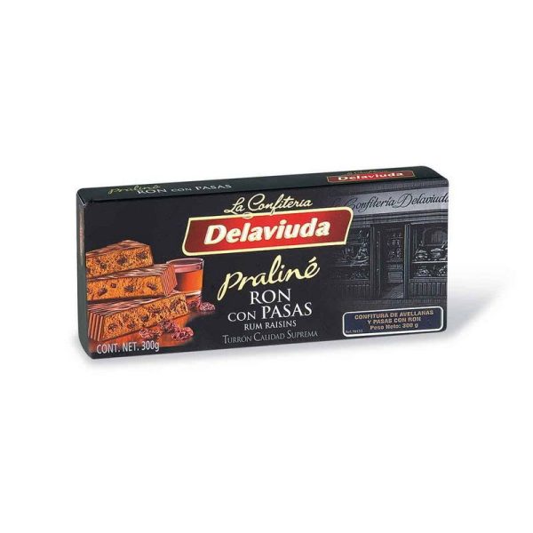 DELAVIUDA PRALINE RON CON PASAS 300 GR.