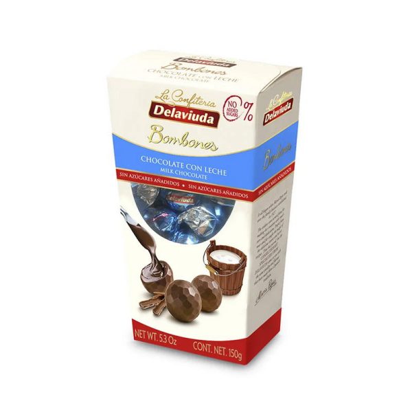 DELAVIUDA BOMBONES CHOC C/LECHE S/AZUCAR 150 GR.