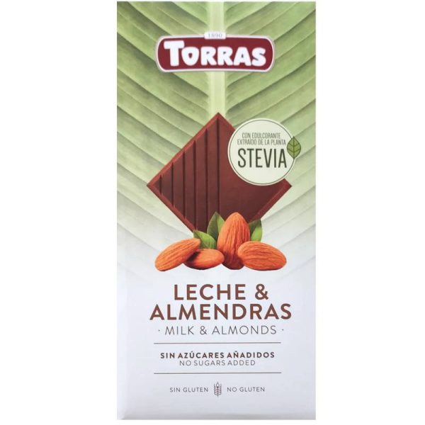 TORRAS STEVIA CHOCOLATE CON LECHE Y ALM 100 GR.