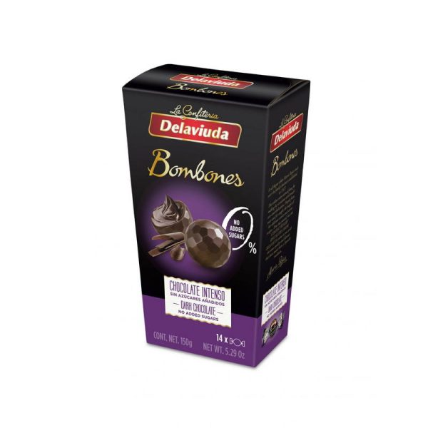 DELAVIUDA BOMBON CHOC. NEGRO S/AZUCAR 150 GR.