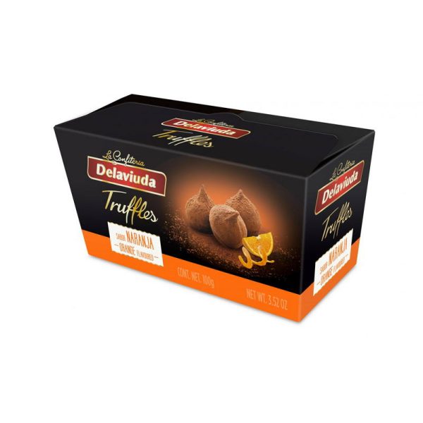 DELAVIUDA TRUFAS AL CACAO C/NARANJA 100 GR.