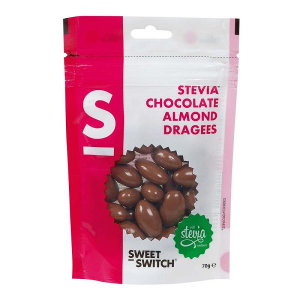 SWEET-SWITCH ALMONDS & CHOCOLATE STEVIA POUCH 70GR