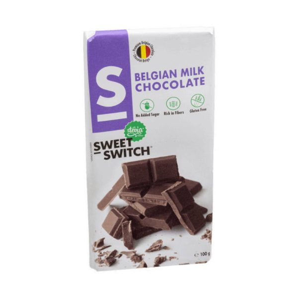 SWEET-SWITCH MILK CHOCOLATE TABLET STEVIA 100GR