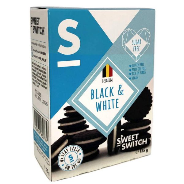 SWEET-SWITCH BLACK&WHITE COCOAVANIL CREAMBISC 125G