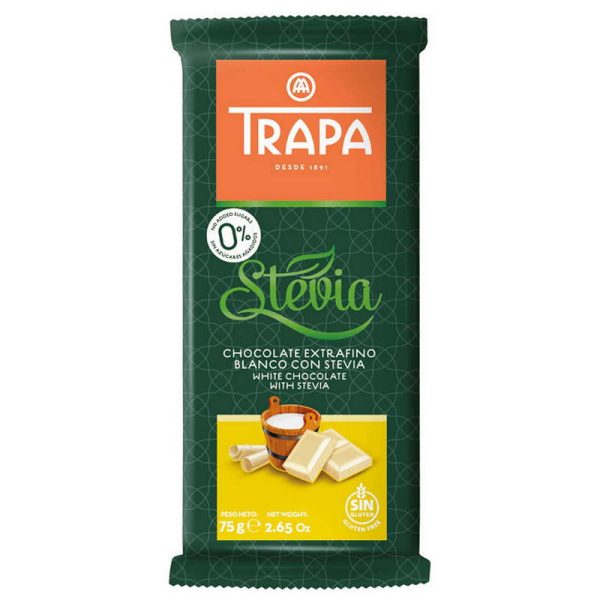 TRAPA TABLETA STEVIA CHOC BLANCO 75GR