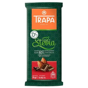 TRAPA TABLETA STEVIA CHOC NEGRO 80% 75GR