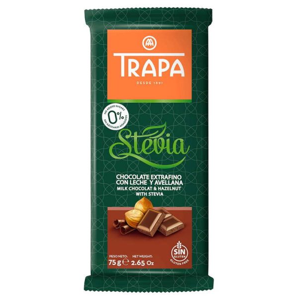 TRAPA TABLETA STEVIA CHOC C/AVELLANAS 75GR
