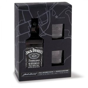 JACK DANIELS 0.75 LT. + 2 VASOS