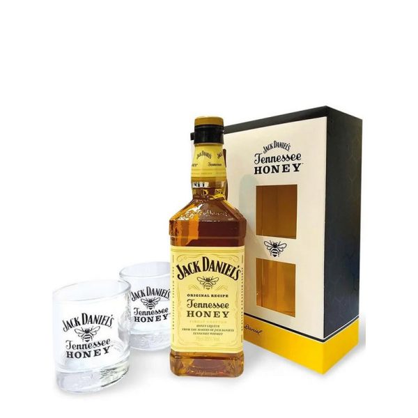 JACK DANIELS HONEY 0.75 LT. + 2 VASOS
