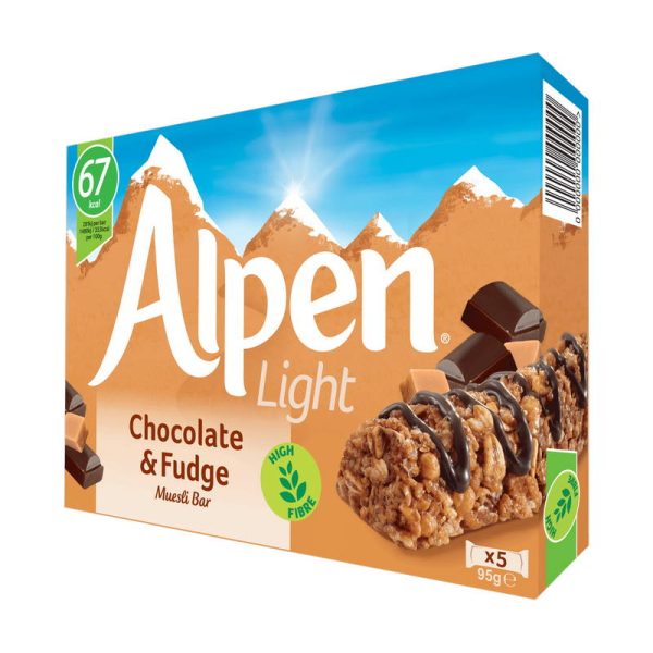 ALPEN BARS LIGHT CHOCO Y FUDGEX5