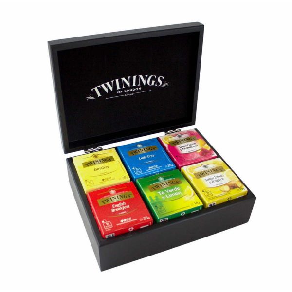 TWININGS BOX 6 COMPARTIMENTOS C/TE BLACK 60 SOBRES