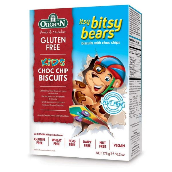 ORGRAN ITSY BITSY BEARS BISCUITS CHOC CHIPS 175 GR
