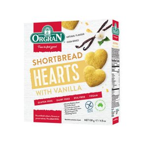 ORGRAN SHORTBREAD HEARTS 150 GRS