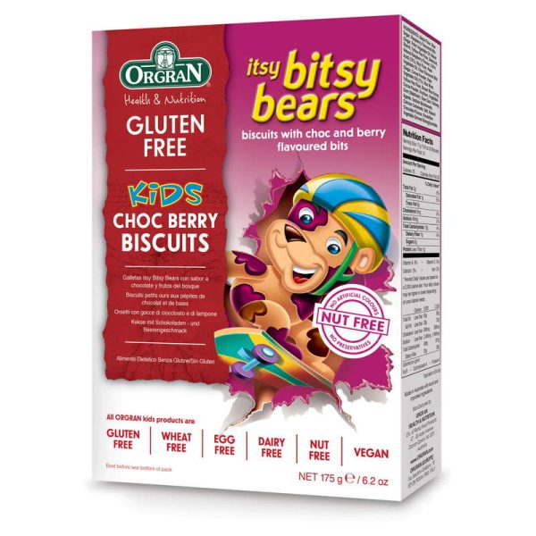 ORGRAN ITSY BITSY BEARS – CHOC BERRY 175 GRS