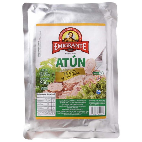 EMIGRANTE ATUN TROZOS AL NATURAL 900 GRS.