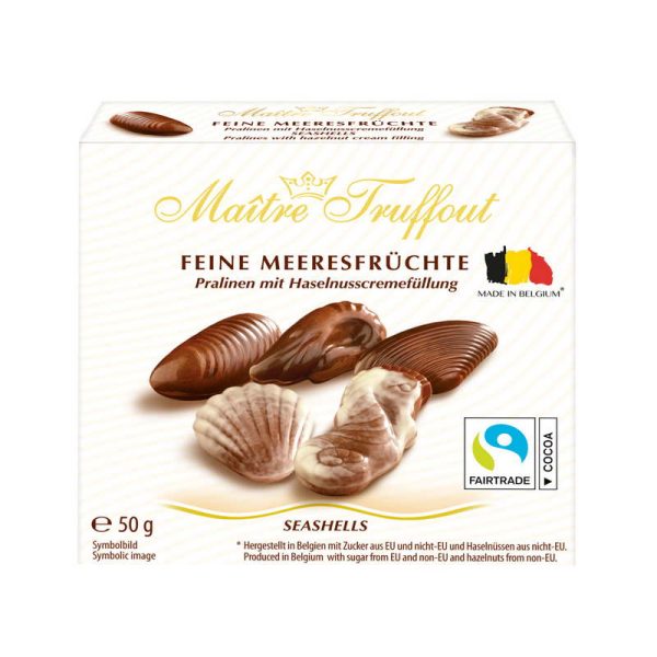 MT CHOCOLATE MINI PRALINES SEA SHELLS 50 GRS