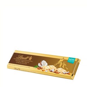 LINDT TABLET GOLD WHITE ALMOND COCONUT 300 GRS.
