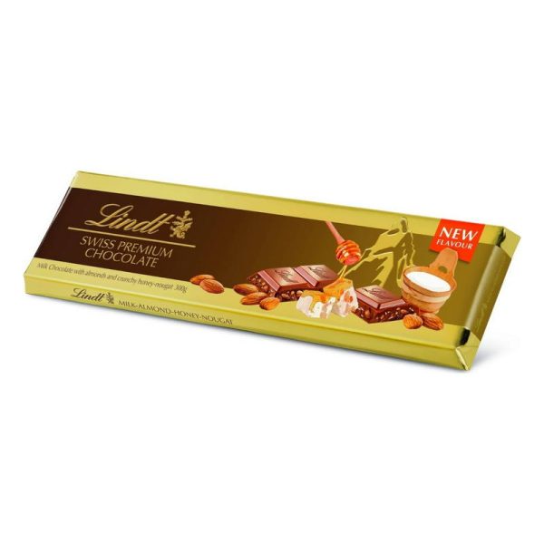 LINDT TABLET GOLD NOUGAT ALMOND 300 GRS.