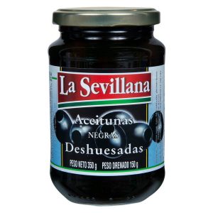 LA SEVILLANA ACEITUNA NEGRAS S/HUESO FRASCO 450GR