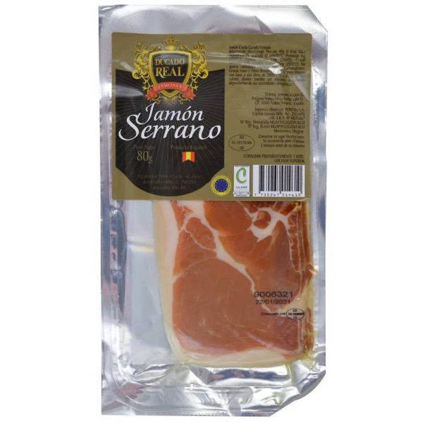 DUCADO JAMON SERRANO EN FETAS 80 GR.