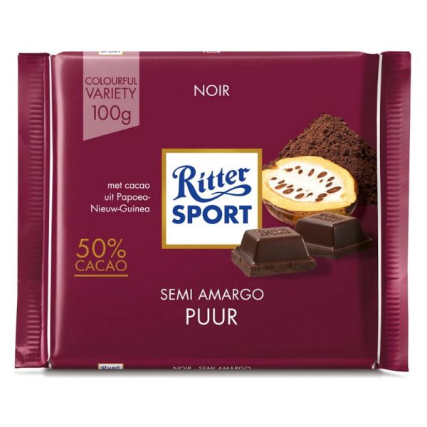 RITTER TABLETA DARK CHOCOLATE 50% 100 GRS