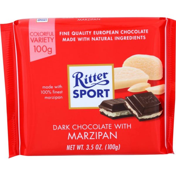 RITTER TABLETA DARK CHOCOLATE W/MARZIPAN 100 GRS