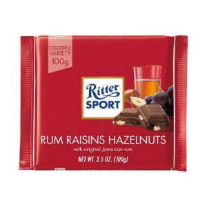 RITTER TABLETA MILK CHOC RUM RAIS & HAZELN 100 GRS
