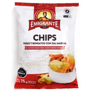 EMIGRANTE CHIPS PAPA Y BONIATO C/SAL 75 GR.