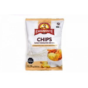 EMIGRANTE CHIPS PAPA Y BONIATO S/SAL 75 GR.