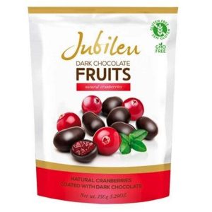 JUBILEU DARK CHOCOLATE CRANBERRIES FRUITS 150 GRS