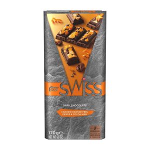 NESTLE SWISS DARK ORANGE NIBS TABLET 170 GR