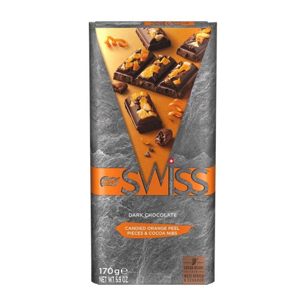 NESTLE SWISS DARK ORANGE NIBS TABLET 170 GR
