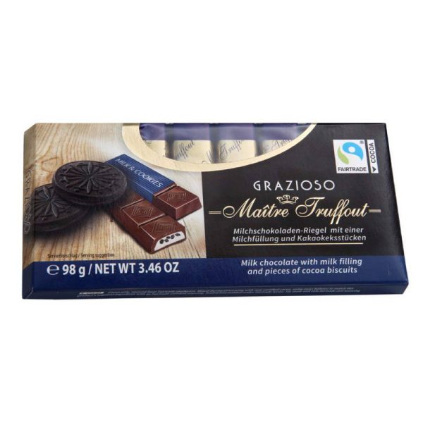 GRAZIOSO BARRA DE CHOCOLATE CON OREO 98 GRS