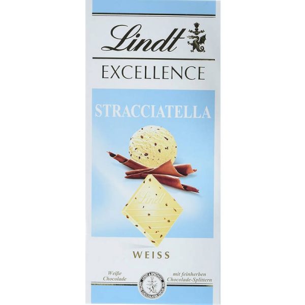 LINDT TABLET WHITE STRACCIATELLA 300 GRS