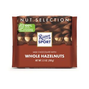 RITTER TABLETA MILK W/WHOLE HAZELNUTS 100 GRS