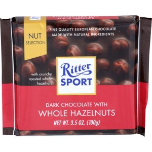RITTER TABLETA DARK CHOC WHOLE HAZELNUTS 100 GRS