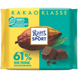 RITTER TABLETA FINE DARK CHOC COCOA 61% 100 GRS