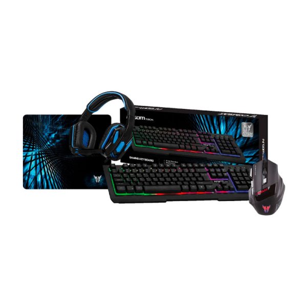 ARGOM COMBO GAMING COMBAT TECL/MOUSE/PAD/AUR BLK