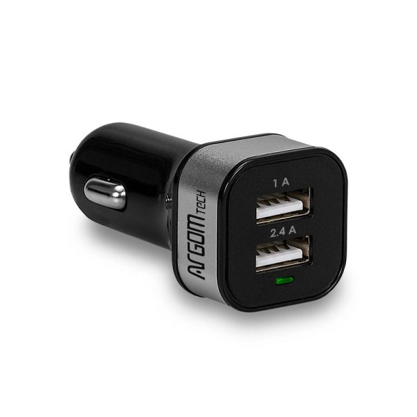 ARGOM CARGADOR P/AUTO USB DUAL 3.4A ARG-AC-0112BK