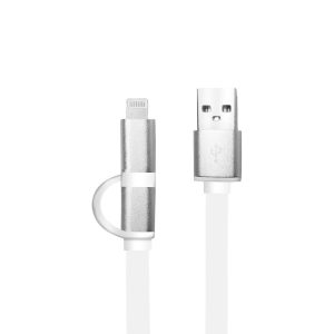 ARGOM CABLE USB MICRO 2 EN 1 1.8M WH ARG-CB-0058