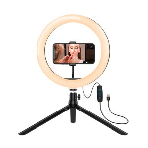 ARGOM ARO DE LUZ USB 8" C/TRIPODE ARG-LP-9315BK
