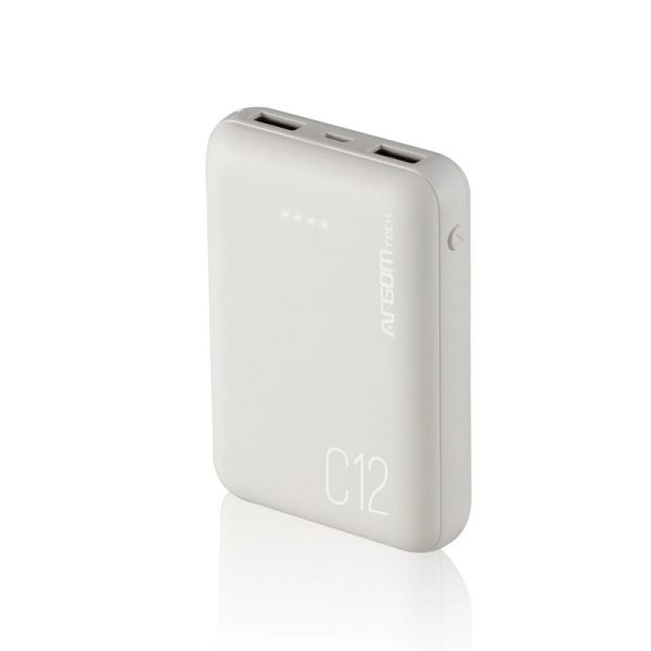ARGOM POWERBANK C12 12000 MAH WHT ARG-PB-1138WT